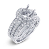 1.64ct 14k White Gold Diamond Semi-mount Ring 3-pc