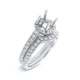 1.13ct 14k White Gold Diamond Semi-mount Ring 2-pc
