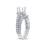 1.13ct 14k White Gold Diamond Semi-mount Ring 2-pc