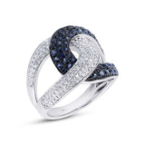 0.59ct Diamond & 1.10ct Blue Sapphire 14k White Gold Ring