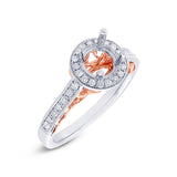 0.31ct 14k Two-tone Rose Gold Diamond Semi-mount Ring for 0.75ct Center