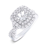 0.92ct 14k White Gold Diamond Semi-mount Ring