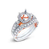 1.02ct 14k Two-tone Rose Gold Diamond Semi-mount Ring 2-pc