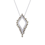 0.94ct 14k White Gold White & Champagne Diamond Necklace