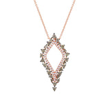 0.94ct 14k Rose Gold White & Champagne Diamond Necklace