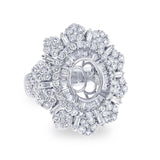 3.70ct 18k White Gold Diamond Semi-mount Ring