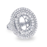 3.04ct 18k White Gold Diamond Semi-mount Ring