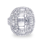 3.87ct 18k White Gold Diamond Semi-mount Ring
