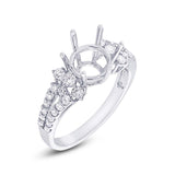 0.57ct 18k White Gold Diamond Semi-mount Ring