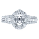 1.04ct 18k White Gold Diamond Semi-mount Ring