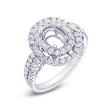 1.08ct 18k White Gold Diamond Semi-mount Ring