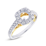 0.52ct 14k Two-tone Gold Diamond Semi-mount Ring