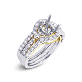0.96ct 14k Two-tone Gold Diamond Semi-mount Ring 3-pc