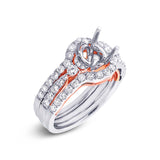 0.96ct 14k Two-tone Rose Gold Diamond Semi-mount Ring 3-pc