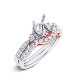 0.65ct 14k Two-tone Rose Gold Diamond Semi-mount Ring 2-pc
