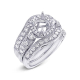 1.49ct 14k White Gold Diamond Semi-mount Ring 3-pc