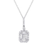 0.45ct 18k White Gold Diamond Baguette Pendant