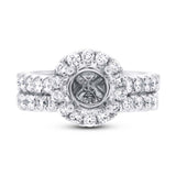1.29ct 14k White Gold Diamond Semi-mount Ring 2-pc