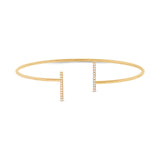 0.08ct 14k Yellow Gold Diamond Bangle