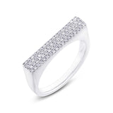 0.27ct 14k White Gold Diamond Pave Lady's Ring Size 5.25