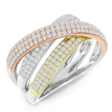 1.00ct 14k Three-tone Diamond Bridge Lady's Ring Size 6.75