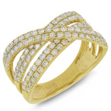 1.18ct 14k Yellow Gold Diamond Bridge Ring Size 7.5