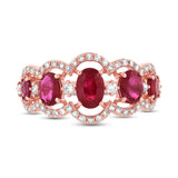 0.40ct Diamond & 1.85ct Ruby 14k Rose Gold Ring