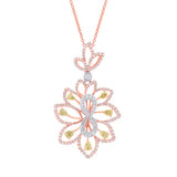 1.37ct 18k Three-tone Gold White & Fancy Color Diamond Pendant