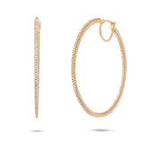 0.74ct 14k Yellow Gold Diamond Hoop Earring
