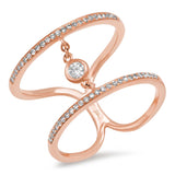 0.24ct 14k Rose Gold Diamond Lady's Ring Size 8.5