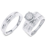 0.48ct 14k White Gold Diamond Trio Set Cluster