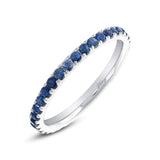 0.85ct 14k White Gold Blue Sapphire Eternity Band Size 6