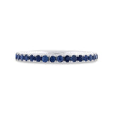 0.85ct 14k White Gold Blue Sapphire Eternity Band Size 6
