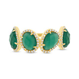 0.27ct Diamond & 3.80ct Green Agate 14k Yellow Gold Ring
