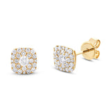 0.53ct 14k Yellow Gold Diamond Cluster Stud Earring