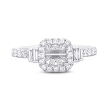 0.51ct 14k White Gold Diamond Semi-mount Ring