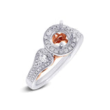 0.43ct 14k Two-tone Rose Gold Diamond Semi-mount Ring for 0.75ct Center