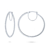 0.50ct 14k White Gold Diamond Hoop Earring
