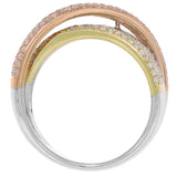 1.00ct 14k Three-tone Diamond Bridge Lady's Ring Size 4.75