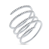 0.36ct 14k White Gold Diamond Spiral Lady's Ring Size 8.5
