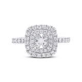 0.62ct 14k White Gold Diamond Semi-mount Ring for 5x5mm Center