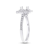 0.62ct 14k White Gold Diamond Semi-mount Ring for 5x5mm Center