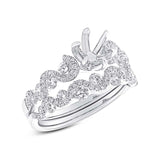 1.04ct 14k White Gold Diamond Semi-mount Ring 2-pc for 1.00ct Center