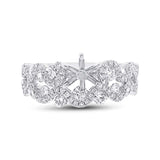 1.04ct 14k White Gold Diamond Semi-mount Ring 2-pc for 1.00ct Center