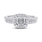 0.63ct 14k White Gold Diamond Semi-mount Ring 2-pc