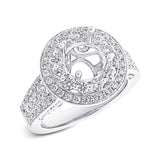 1.14ct 18k White Gold Diamond Semi-mount Ring Size 6.5