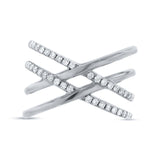 0.34ct 14k White Gold Diamond Bridge Ring Size 8.25