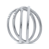 0.34ct 14k White Gold Diamond Bridge Ring Size 8.25