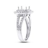 1.04ct 14k White Gold Diamond Semi-mount Ring