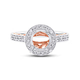 0.36ct 14k Two-tone Rose Gold Diamond Semi-mount Ring for 1.50ct Center